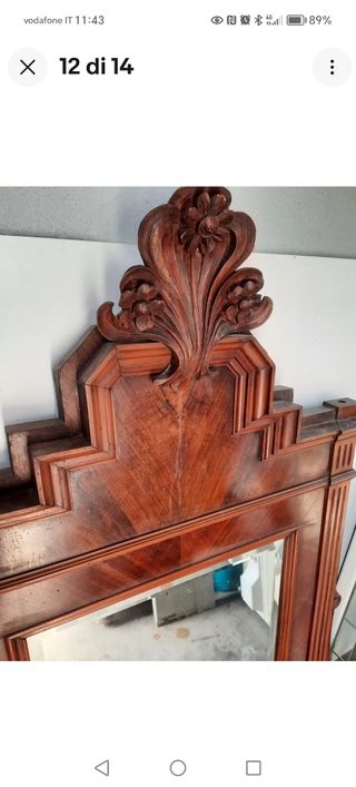 Specchio da comò vintage da restaurare legno