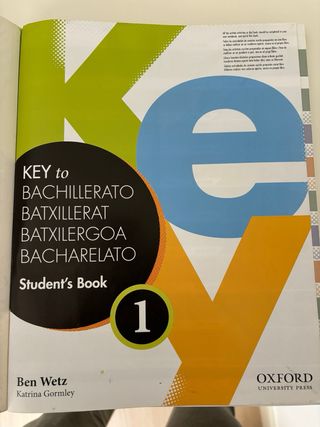 Libro Ingles 1 Bach. Key to Bachillerato. Oxford