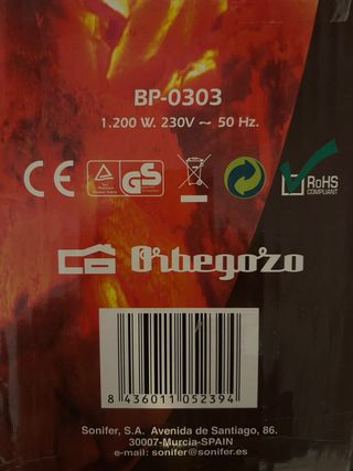 Estufa eléctrica de calor halógeno