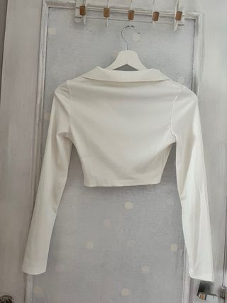 Top blanco manga larga