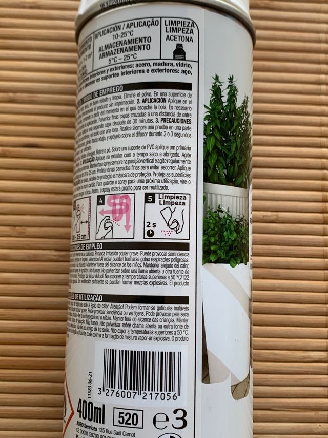 Bote spray decorativo Blanco Mate LUXENS