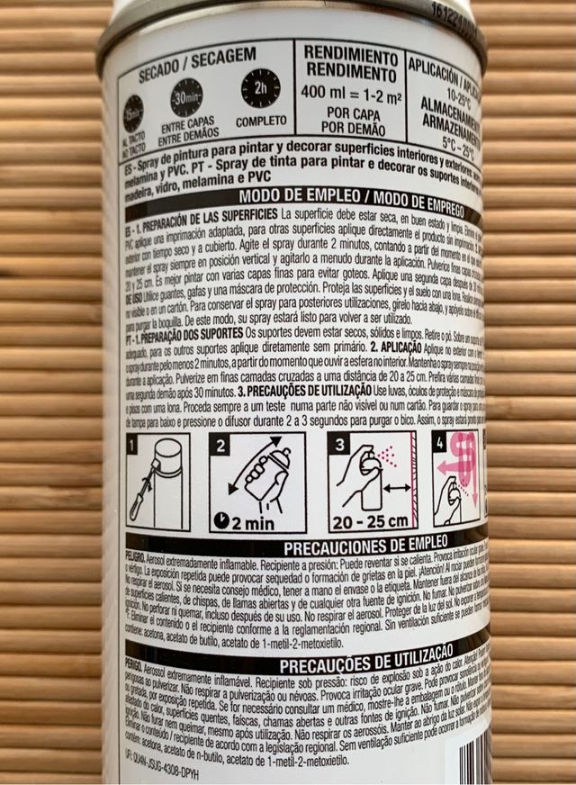 Bote spray decorativo Blanco Mate LUXENS