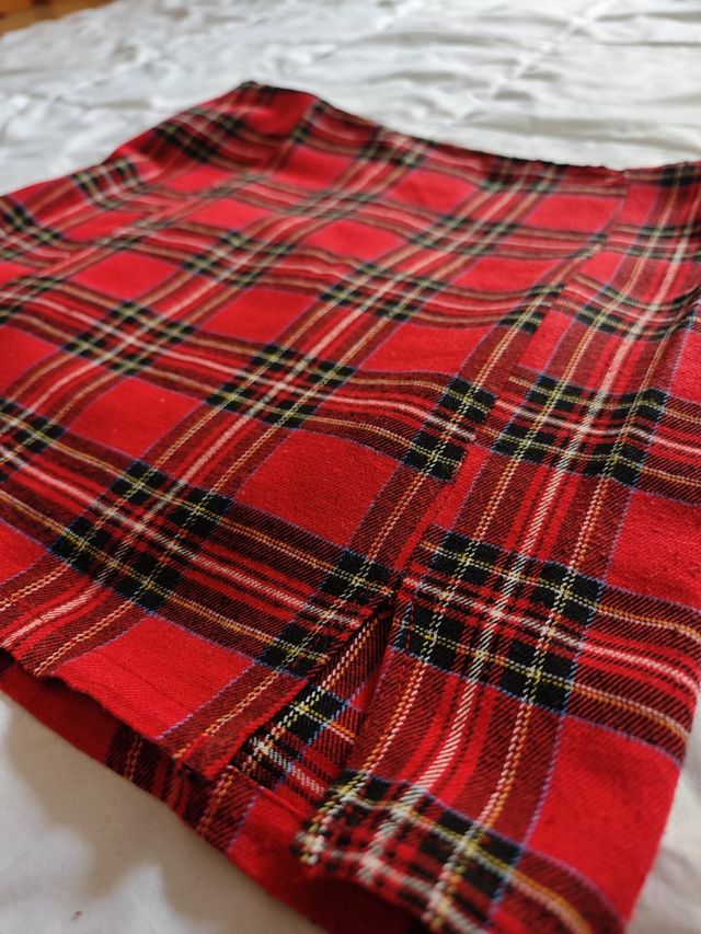 Falda con estampado de cuadros 