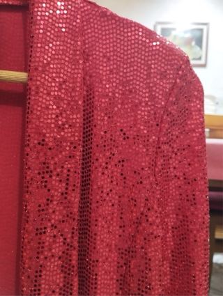 Chaqueta blazar lentejuelas rojo burdeos