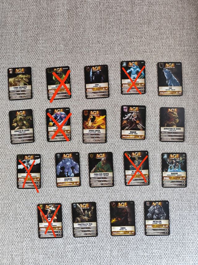 lotto di carte AGE the amazing goal era