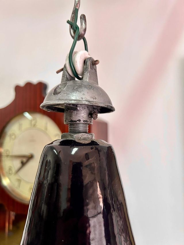 Lampada a sospensione industriale vintage anni 50