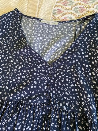 Vestido flores manga larga