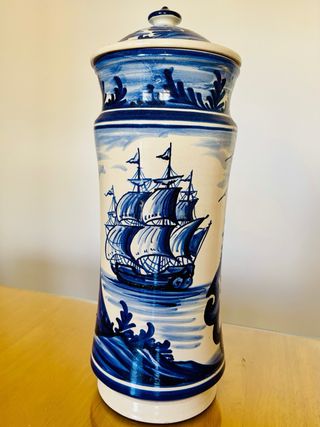 Albarelo Tibor alto 35cm azul de Farmacia