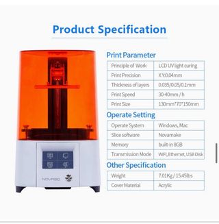 Stampante 3d resina SLA Nova3d elfin2 con ricambi
