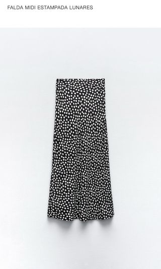 Falda midi lunares