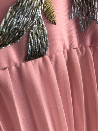 Vestido midi rosa mujer