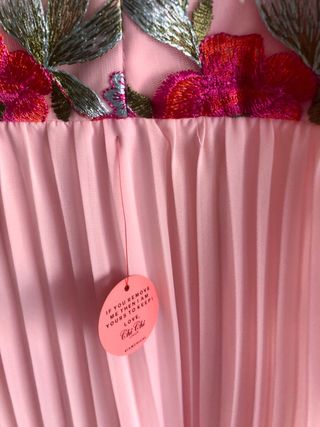 Vestido midi rosa mujer