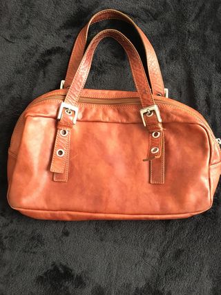 Bolso piel marron