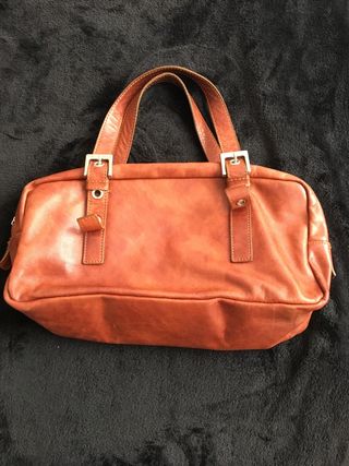 Bolso piel marron