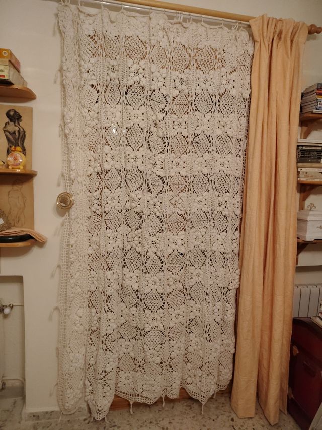 Cortina ganchillo algodón