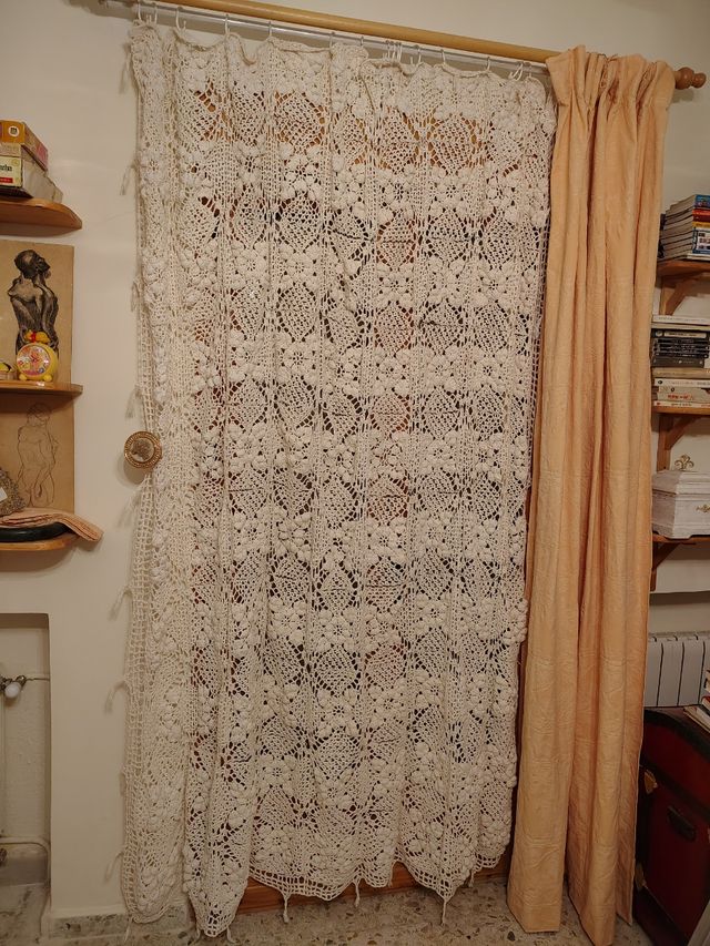 Cortina ganchillo algodón
