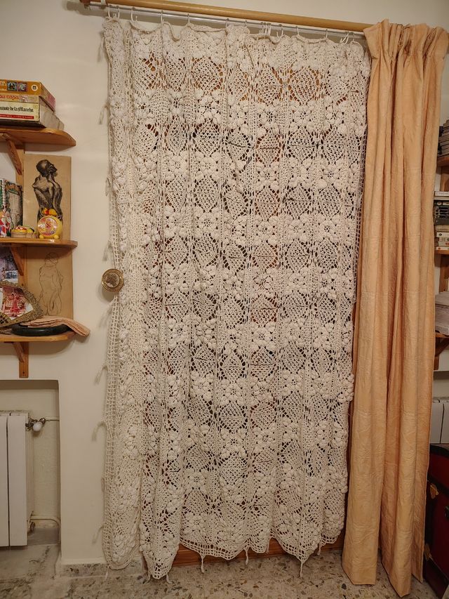 Cortina ganchillo algodón