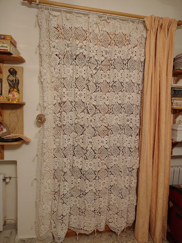 Cortina ganchillo algodón