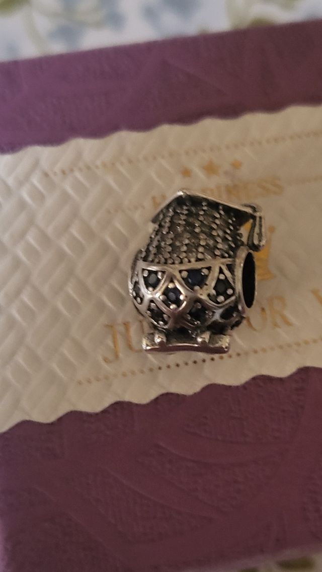 Charm plata búho graduación