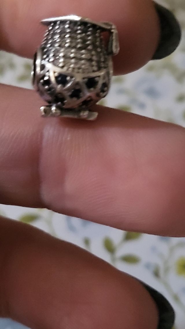 Charm plata búho graduación