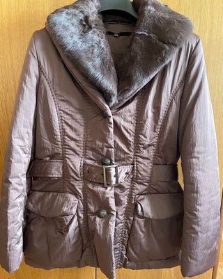 Chaquetón de mujer cuello de piel