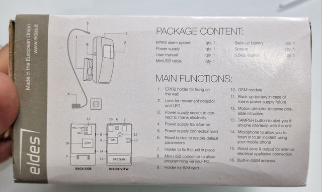 Epir2 allarme gsm wireless casa camper