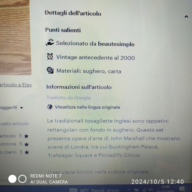 Tovagliette per colazione 