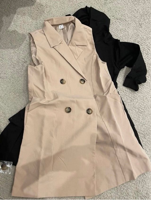 Chaleco gabardina beige NUEVO