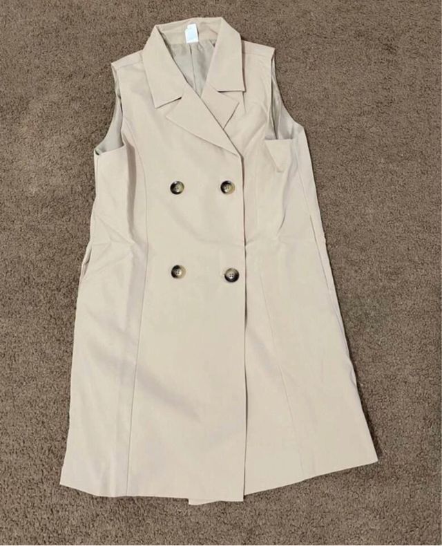 Chaleco gabardina beige NUEVO