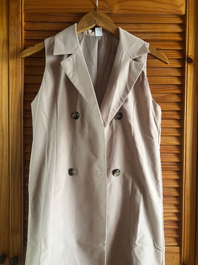 Chaleco gabardina beige NUEVO