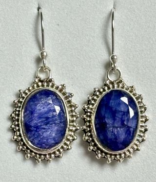 Pendientes de zafiros de Ceilan y plata de ley 925