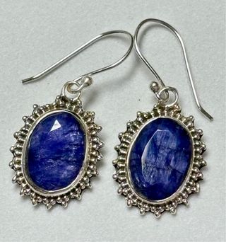 Pendientes de zafiros de Ceilan y plata de ley 925