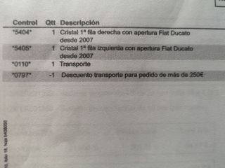 Ventanas Fiat Ducato