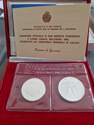 Monete dittico argento San Marino 1990