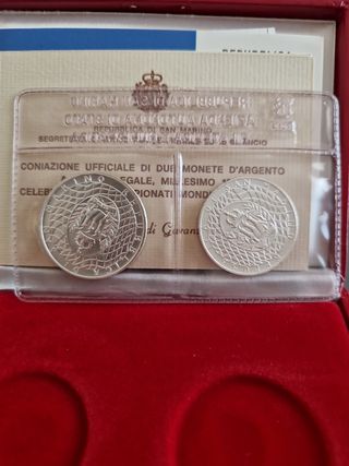 Monete dittico argento San Marino 1990