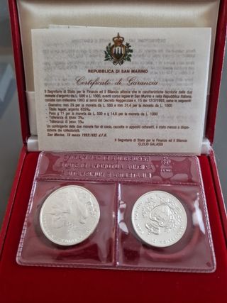 Monete dittico argento San Marino 1993