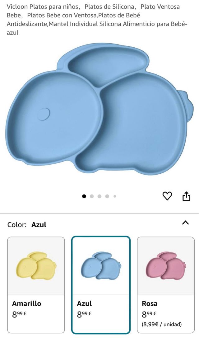 Set plato - bol - vaso silicona bebé