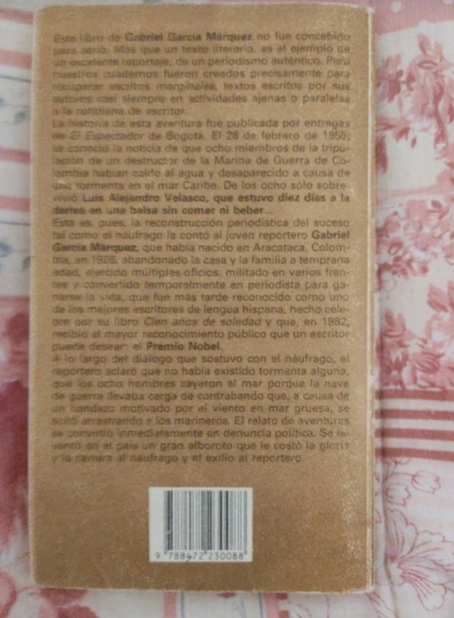 Libro Relato de un Náufrago