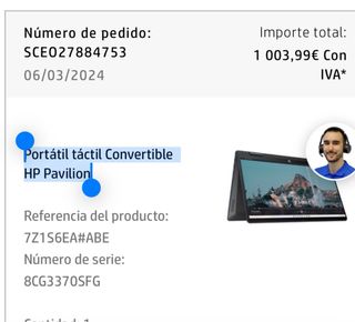 Portátil táctil Convertible HP Pavilion