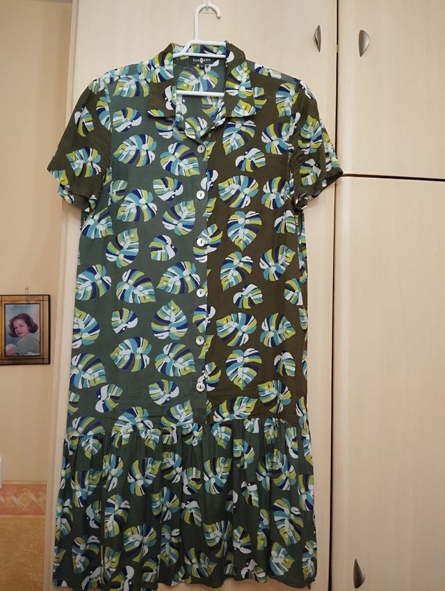 Vestido verde estampado