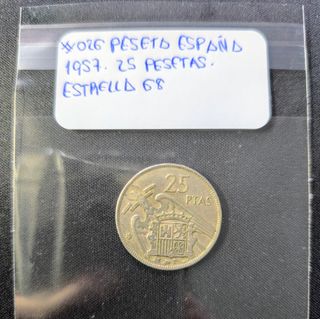 25 Pesetas Franco 1957 Estrella 68