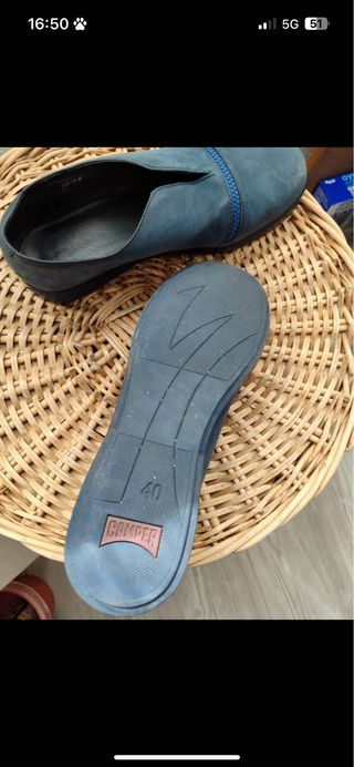 Zapato piel Camper azul marino