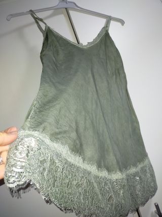 Camiseta lencera verde talla única
