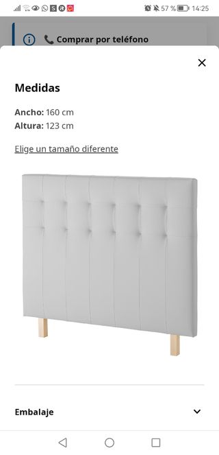 Cabecero polipiel beige Ikea