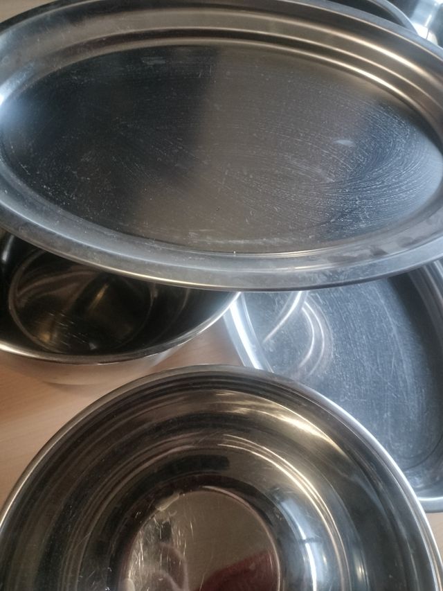 6 fuentes acero inoxidable 