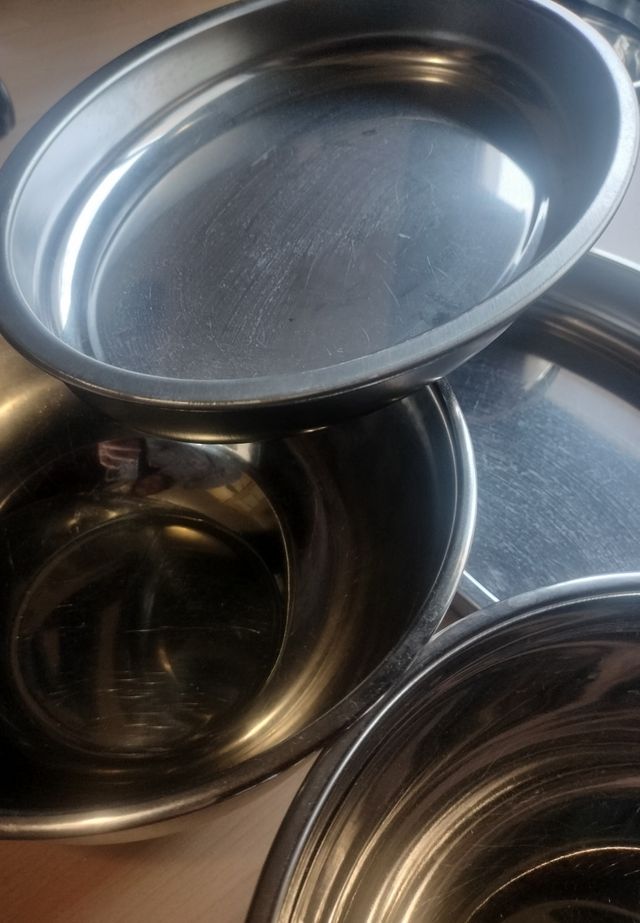 6 fuentes acero inoxidable 