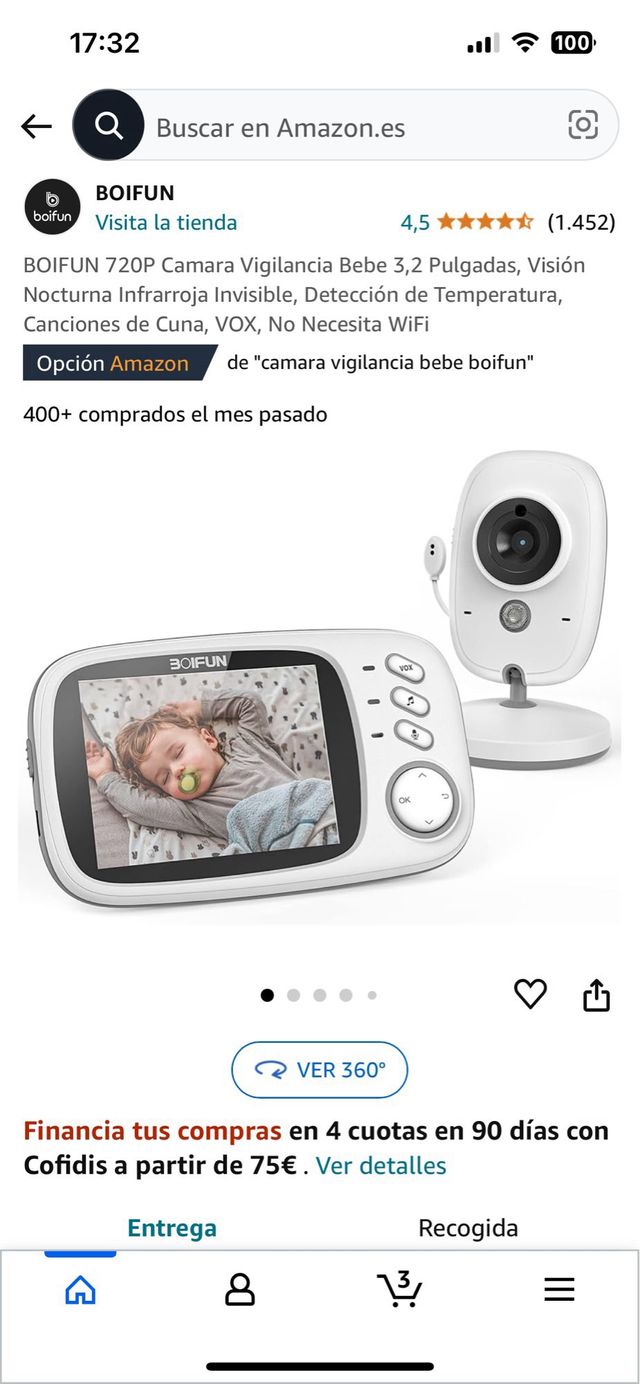 Cámara vigilabebés BOIFUN.