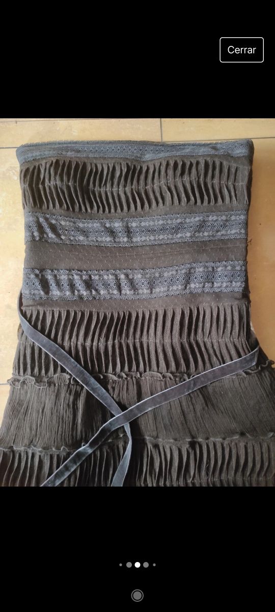 Vestido palabra de honor marrón Amitiè