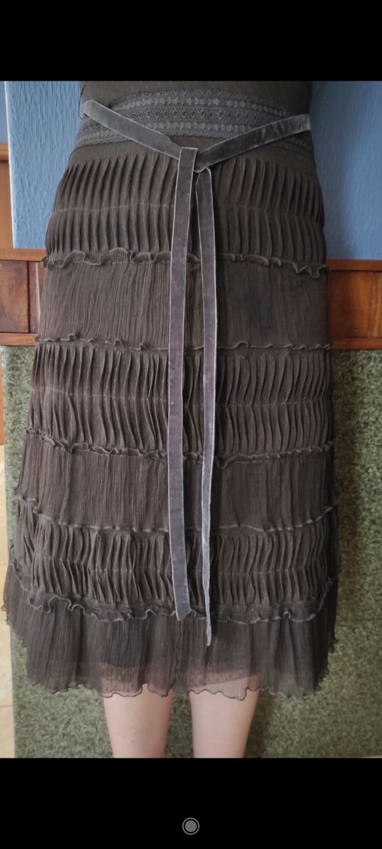 Vestido palabra de honor marrón Amitiè