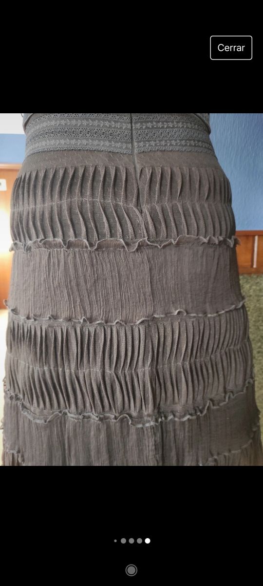 Vestido palabra de honor marrón Amitiè